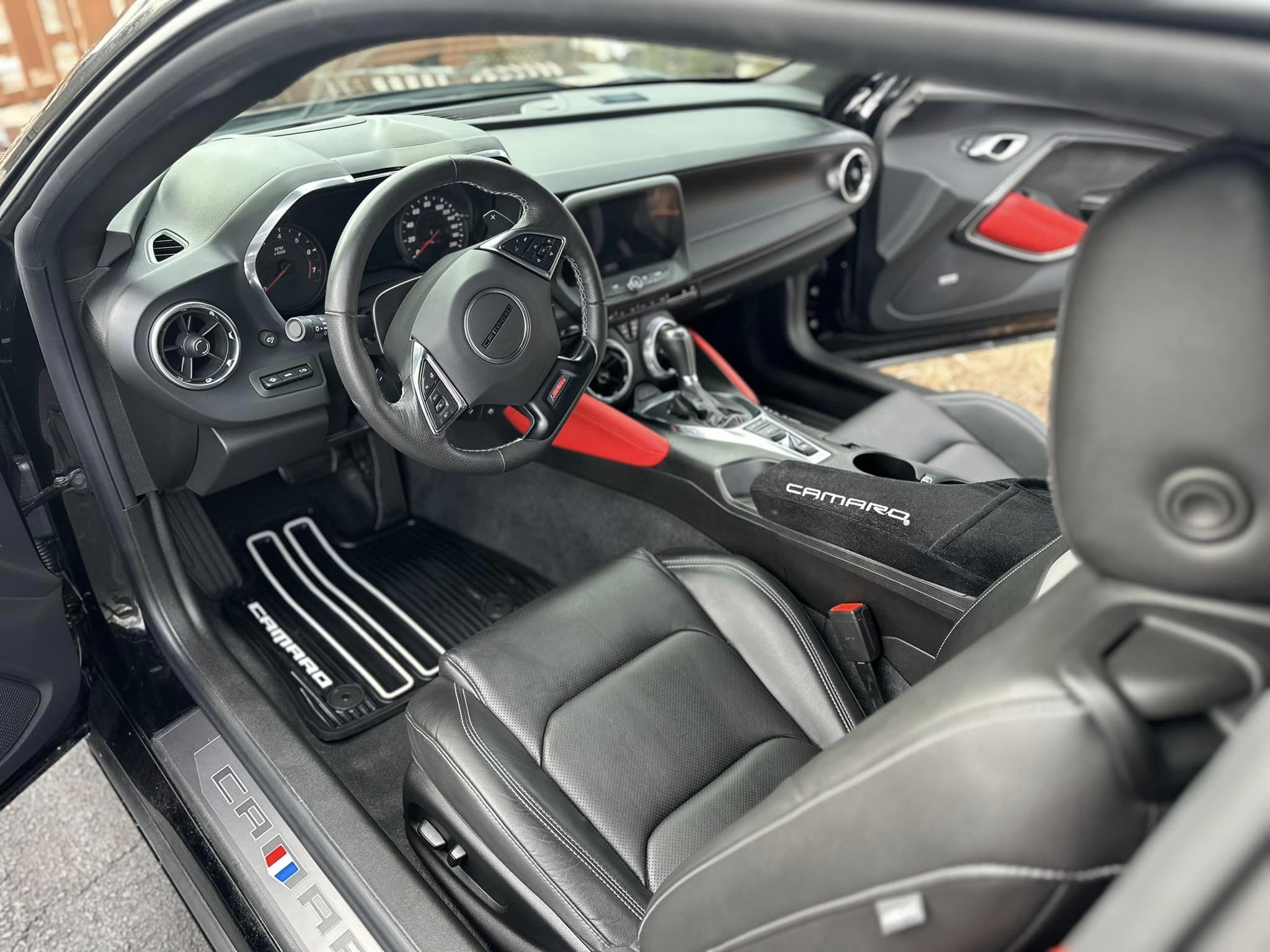 Grey interior of a Chevy Camaro