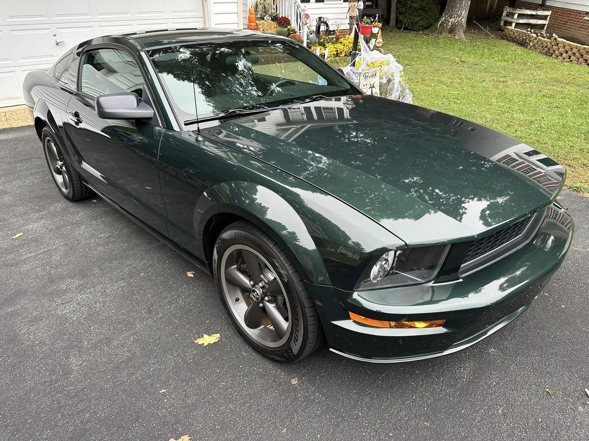 A detailed green Mustang