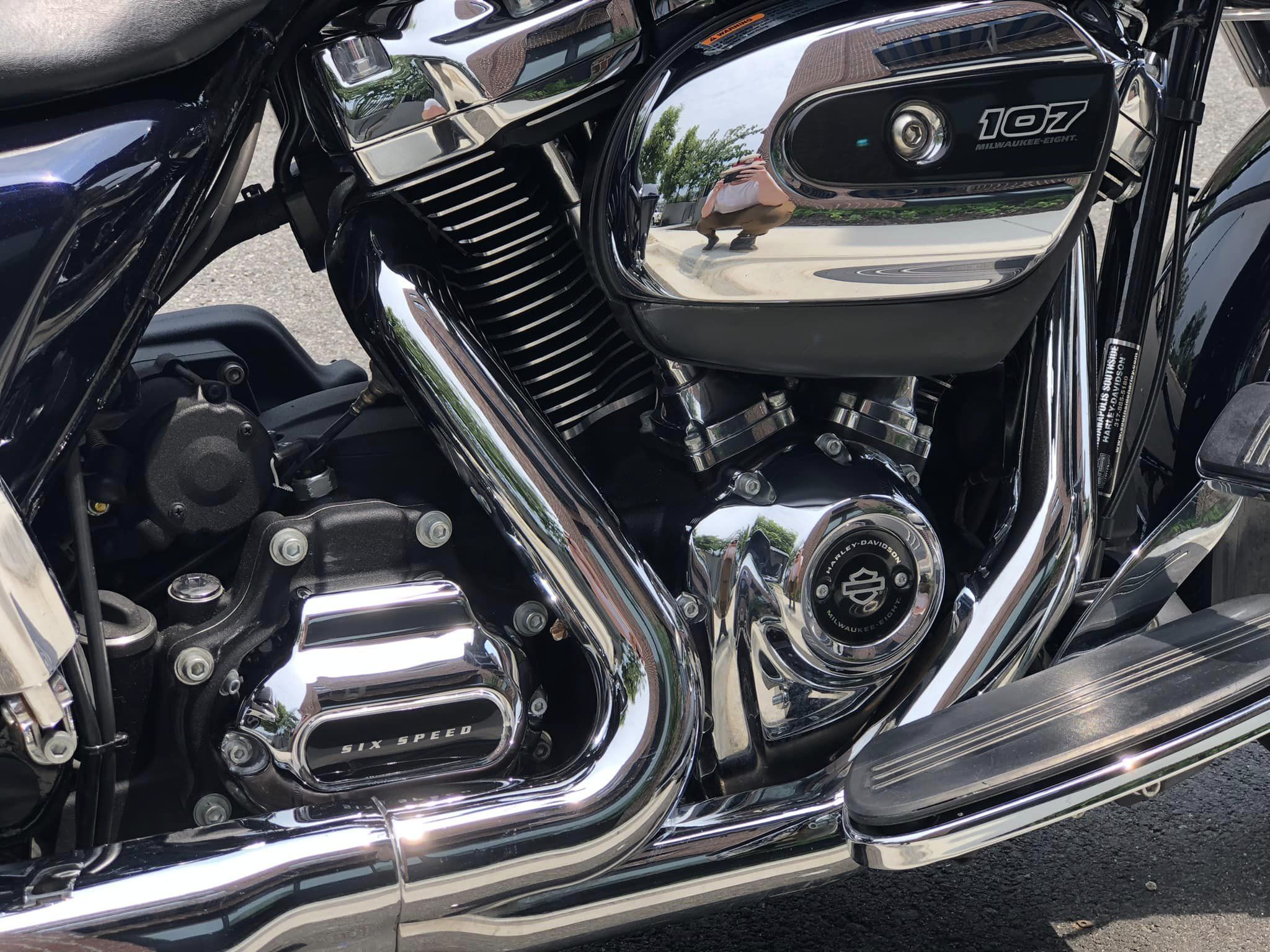 Highly polished chrome on a Harley